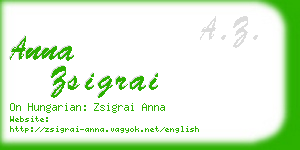 anna zsigrai business card